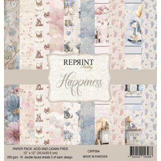 Hapiness 30,5x30,5cm, 10 Bogen in 5 Designs