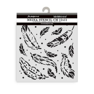 Herbarium Silvae Thick Stencil 12x12cm Feather Pattern