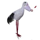 Miniatur Storch mit Baby 15cm