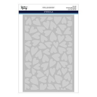 Sending Hugs Stencil Layered Puffy Hearts