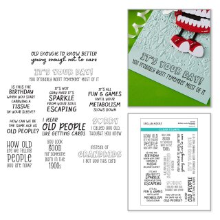 Aged to Perfection Clear Stamp Set Birthday Laughs Sentiments
