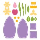 3D Felt Décor Etched Dies Spring Eggs & Flowers