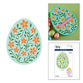 Happy Spring Etched Dies In Bloom Egg
