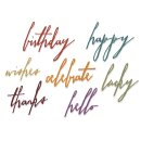 Thinlits Die by Tim Holtz Handwritten Celebrate (7pcs)