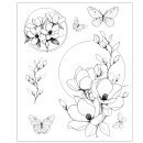 Sizzix Studio Clear Stamp Set 7PK Magnolia by Willow Wolfe