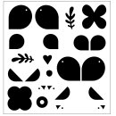 Sizzix Clear Stamps Set 15PK Print & Pattern Birds...