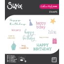 Sizzix Clear Stamps Set 13PK Print & Pattern Birthday Sentiments by Catherine Pooler
