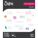 Sizzix Clear Stamps Set 18PK Print & Pattern Hello Sentiments by Catherine Pool