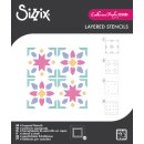Sizzix Mini Layered Stencils 4PK Print & Pattern Patchework Tile by Catherine Poole
