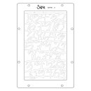 Sizzix A5 Stencil 4PK Words and Numbers by Vicki Boutin