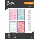 Sizzix A5 Stencil 4PK Words and Numbers by Vicki Boutin