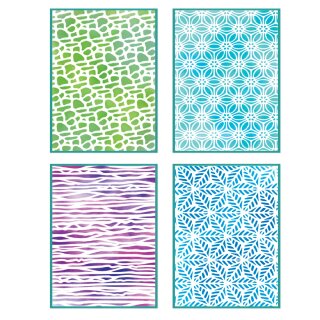 Sizzix A6 Stencil 4PK Background Textures by Vicki Boutin