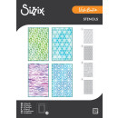 Sizzix A6 Stencil 4PK Background Textures by Vicki Boutin