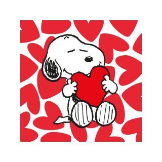 Servietten Snoopy herzen 33x33cm zu 20 Stück