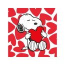 Servietten Snoopy herzen 33x33cm zu 20 Stück