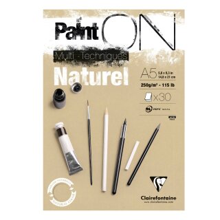 PaintON Naturbraun, Block, 30 Blatt Mixed Media, Naturel
