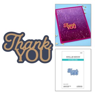 Spellbinders Essentially Yours Sentiments Etched Dies Layered Thank You
