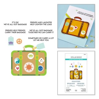 Spellbinders We All Have Baggage Stamp & Die Set Retro Suitcase and Sentiments