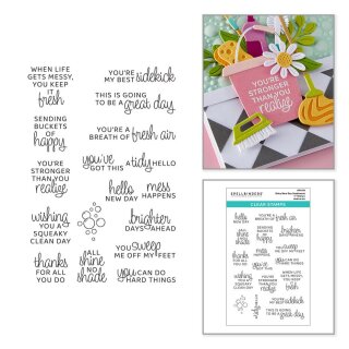 Spellbinders Shiny New Day Clear Stamp Set Sentiments