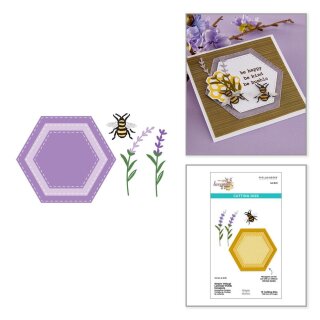 Spellbinders Simple Vintage Lavender Fields Etched Dies Hexagons