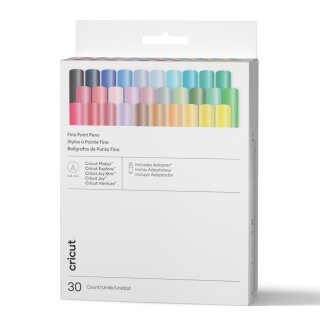 Cricut 30 Fine Point Pen Set 0,4mm Ultimate Sampler mit Adapter 30 Pens