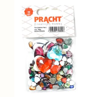Dekosteine Herzen Mix 8-25 mm zu 33gramm, bunt