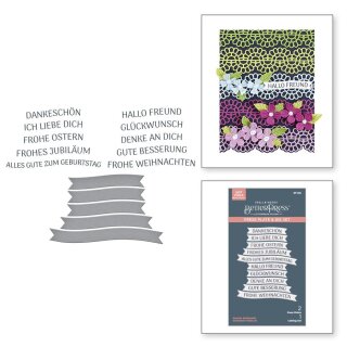Spellbinders German Sentiments BetterPress Plate & Die Set