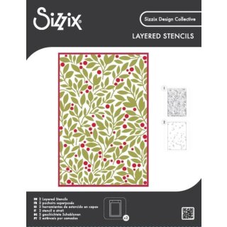 Layered Stencil Set by Sizzix Berry Sweet (2pcs)