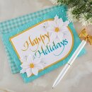 Spellbinders Upright Italic Holiday Sentiments Press + Foil Plate Happy Holidays by Paul Antonio