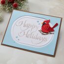 Spellbinders Upright Italic Holiday Sentiments Press + Foil Plate Happy Holidays by Paul Antonio