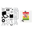 Spellbinders Hero Arts Vintage Vinyl Stamp & Cut Feeling Festive