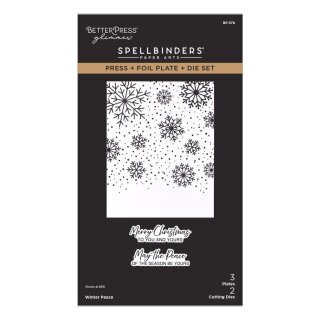Spellbinders Create Your Way Holiday Press + Foil Plate & Die Set Winter Peace