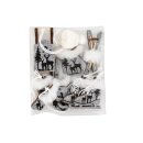 Winterdeko Set, grau 13x11x3cm, 7 Teile