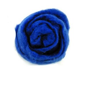 Langfasrige Schafwolle zum Nassfilzen 50g Dunkelblau