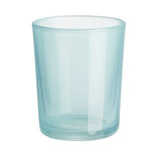 10 St. Teelichtglas 6,5x4,8x5,8cm hellblau