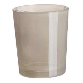 10 St. Teelichtglas 6,5x4,8x5,8cm, grau