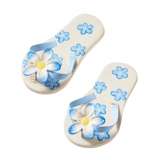 Flip-Flops 4.5cm blau mit Blume