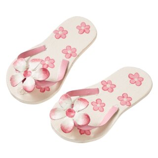 Flip-Flops 6cm rosa mit Blumen