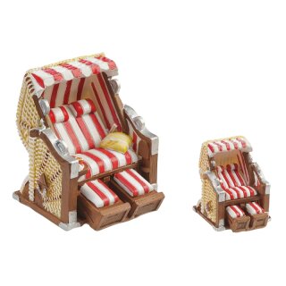 Strandkorb 3,5x3,5cm je Stk.Rot