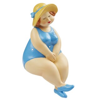 Figur Frau am Strand 10 cm, blau