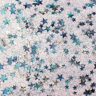 Glorex Glitter Glue 53ml Confetti Sterne Blau/Silber