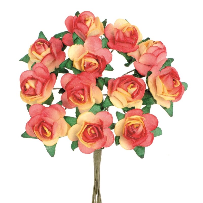 Glorex Mini-Röschen 12 Blüten orange, 3.10 CHF