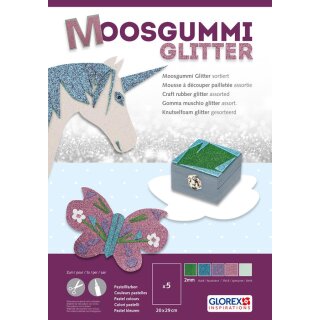 Glorex Moosgummi Glitter sortiert 5St