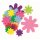 Glorex Filz - Blumen 50St, 3-5cm, bunt