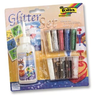 Glorex Glitter-Set, 10 Dosen Dekomat.