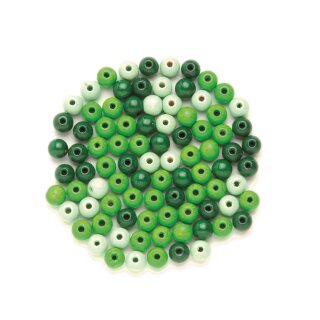 Glorex Holzperlen 10mm zu 47 Stk.  grün mix