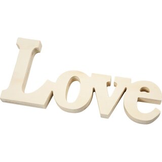 Love aus Holz Dekorationswort, 23x10cm 15mm dick