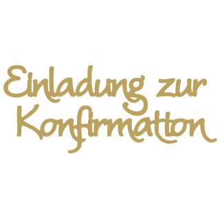 Klebeschrift "Einladung z. Konfirmation", gold