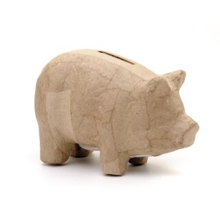 Glorex Papp-Figur Spardose Schwein 16,5x8x10 cm