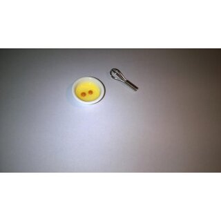 Miniatur Schwingbesen mit Schüssel und 2 Eiern